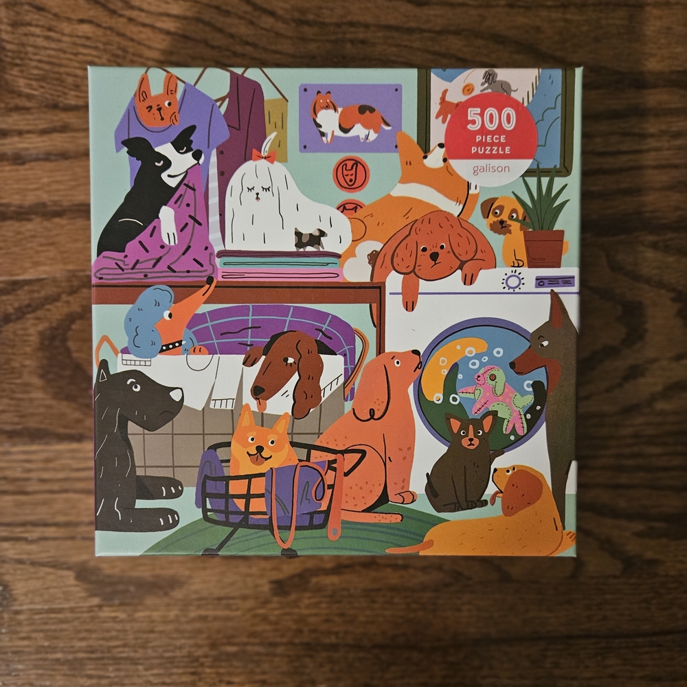 Galison 500-Piece Dog Puzzle - Orange and Brown